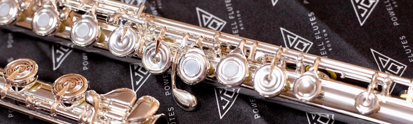 Close up image of a flute.