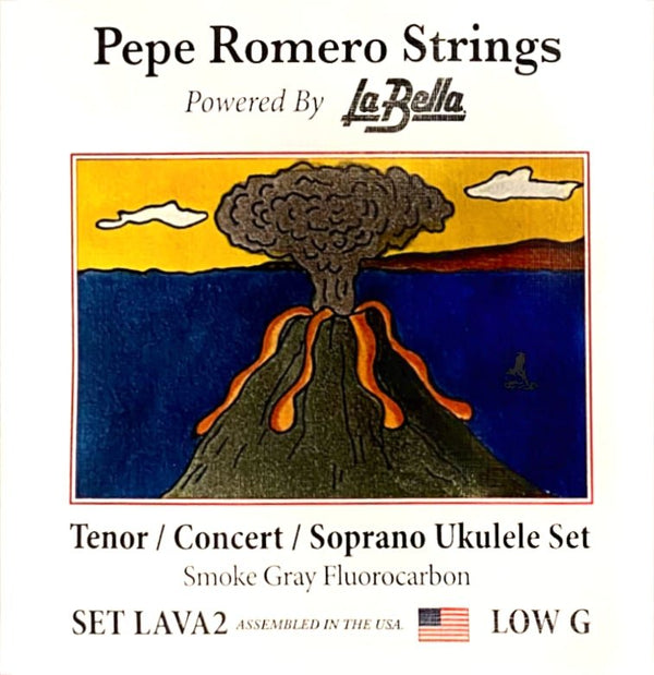 Pepe Romero Strings LAVA2 Soprano/Concert/Tenor Ukulele, Low G