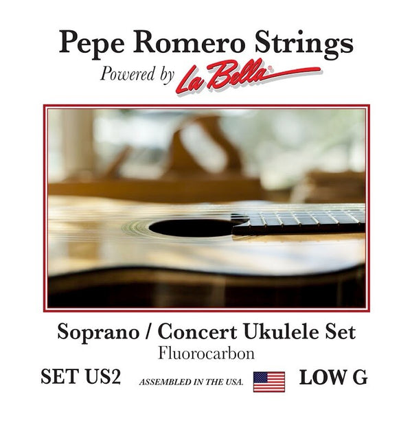 Pepe Romero Strings US2 Soprano/Concert Ukulele, Low G Set