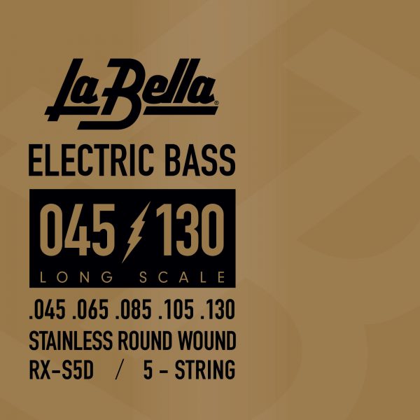 La Bella RX-S5D Electric Bass Strings - Stainless Round Wound - 5-String - 45-130
