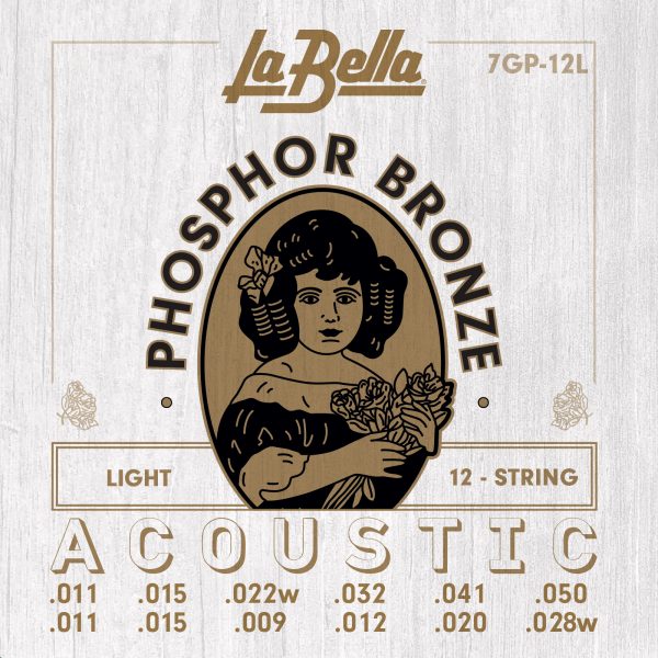 La Bella 7GP-12L 12-String Set, Phosphor Bronze – Light