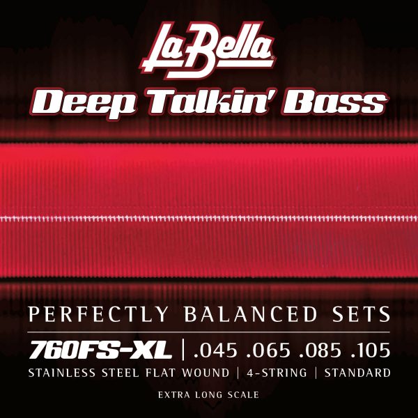 La Bella 760FS-XL Deep Talkin' Electric Bass Strings - Stainless Flat Wound - 4-String - Standard 45-105 - Extra Long Scale