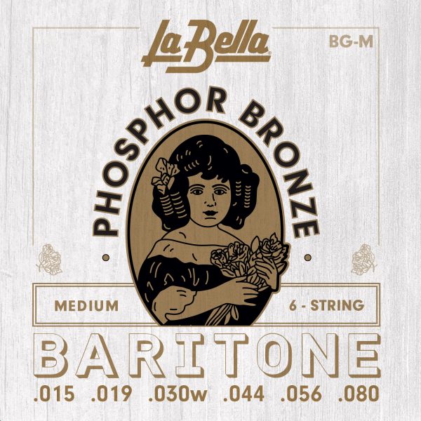 La Bella BG-M Acoustic Baritone Guitar Set – Medium