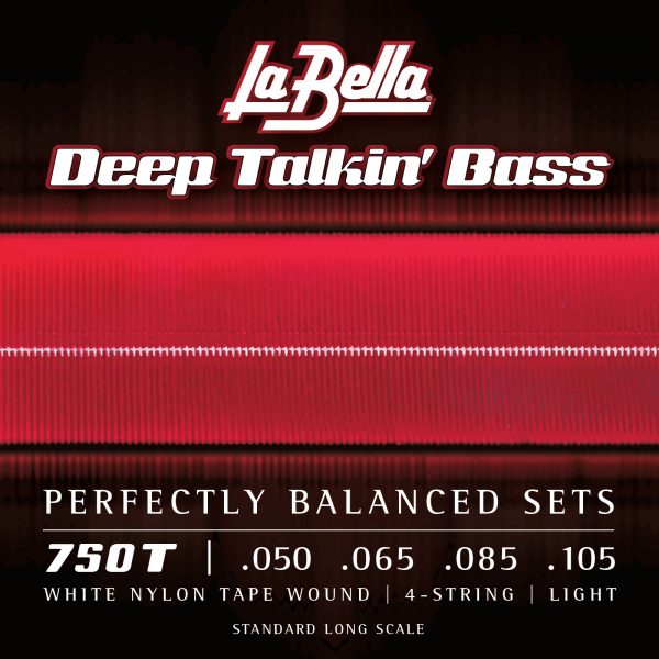 La Bella 750T Deep Talkin' Electric Bass Strings - White Nylon Tape Wound - 4-String - Light 50-105