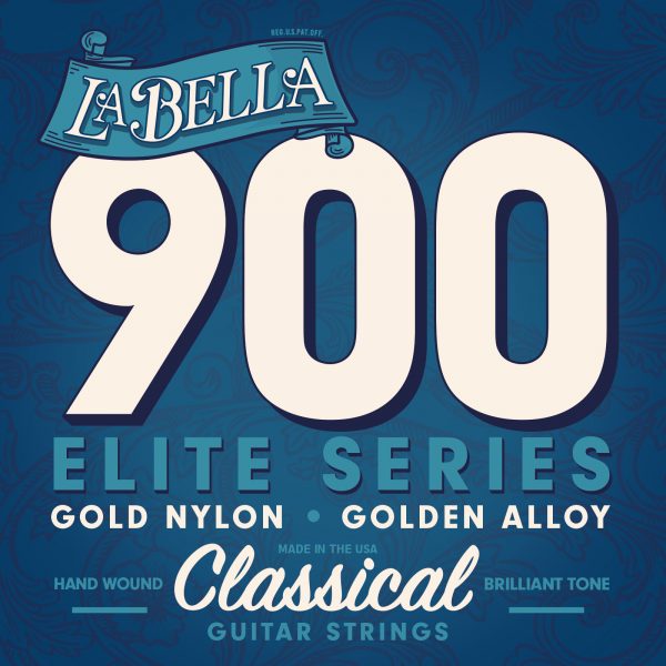 La Bella 900 Elite - Classical Guitar Strings - Gold Nylon - Golden Alloy