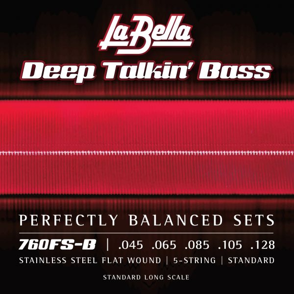 La Bella 760FS-B Deep Talkin' Electric Bass Strings - Stainless Flat Wound - 5-String - Standard 45-128