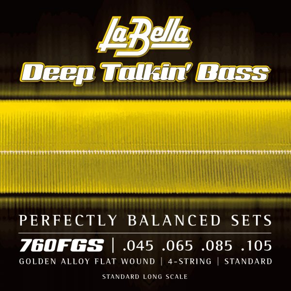La Bella 760FGS Deep Talkin' Electric Bass Strings - Golden Alloy Flat Wound - 4-String - 45-105