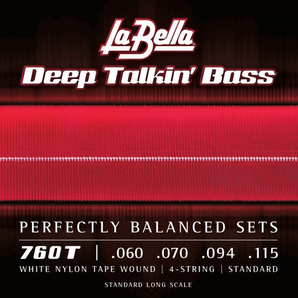 La Bella 760T Deep Talkin' Electric Bass Strings - White Nylon Tape Wound - 4-String - Standard 60-115