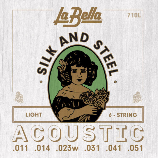La Bella 710L Silk & Steel Acoustic Guitar Strings – Light - 11-51