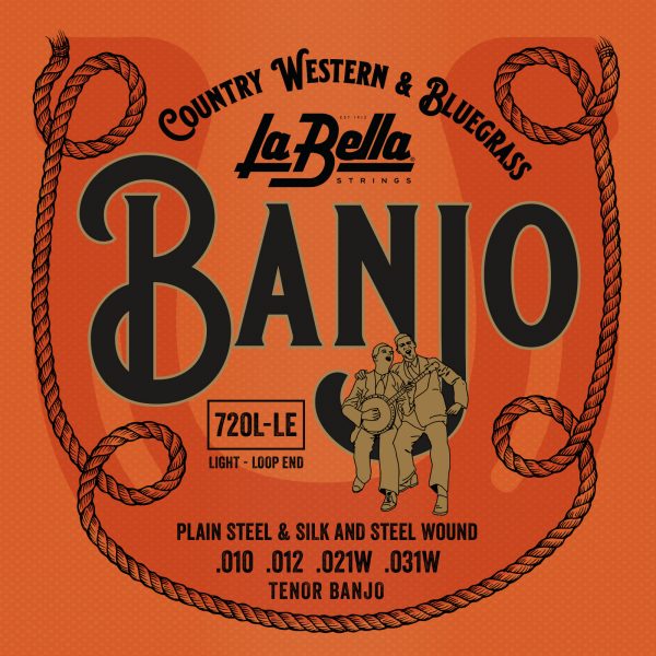 La Bella 720L-LE 4-String Tenor Banjo String Set, Light, Loop-Ends