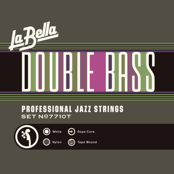 La Bella 7710T 3/4 Double Bass String Set White Nylon Tape Wound