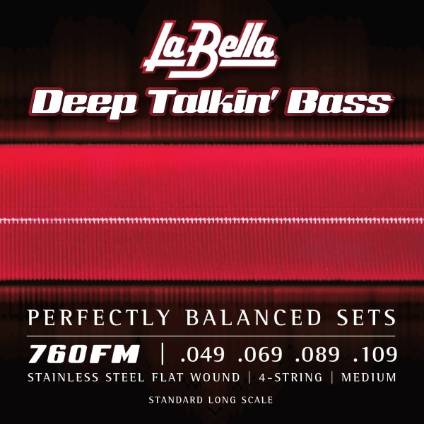 La Bella 760FM Deep Talkin' Electric Bass Strings - Stainless Flat Wound - 4-String - Medium 49-109