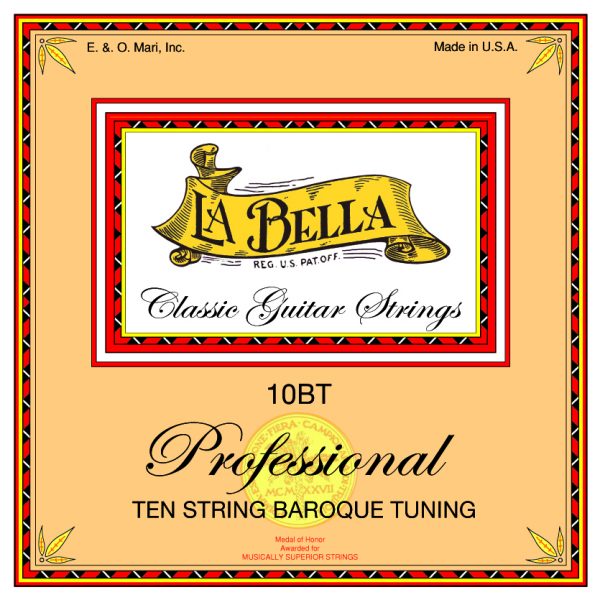 La Bella 10BT (10RT) Professional 10-String Classical Guitar Strings - Baroque & Romantic Tuning