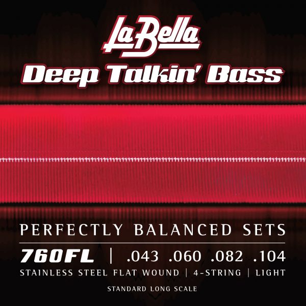 La Bella 760FL Deep Talkin' Electric Bass Strings - Stainless Flat Wound - 4-String - Light 43-104