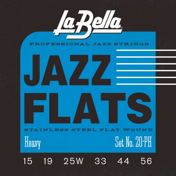 La Bella 20PH Jazz Flats Electric Guitar Strings - Flat Wound - Heavy - 15-56