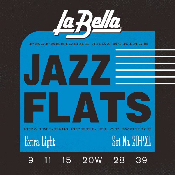 La Bella 20PXL Jazz Flats Electric Guitar Strings - Flat Wound - Extra Light - 09-39