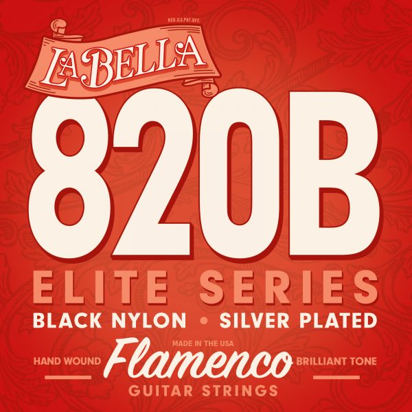 La Bella 820B Elite - Flamenco Guitar Strings - Black Nylon