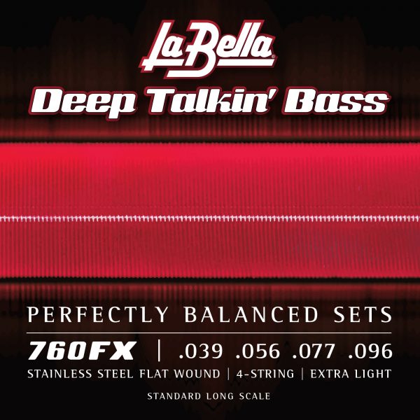 La Bella 760FX Deep Talkin' Electric Bass Strings - Stainless Steel Flat Wound - 4-String - Extra Light 39-96