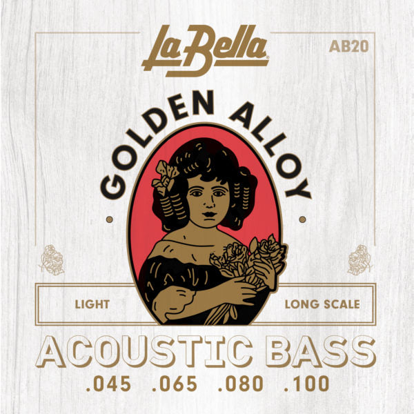 La Bella AB20 Acoustic Bass Strings - Golden Alloy - 4-String - Light 45-100