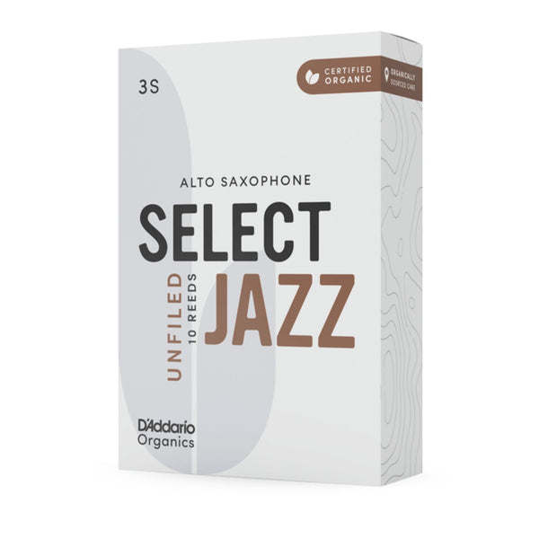 D'Addario Select Jazz Unfiled Alto Saxophone Reeds ORRS10ASX3S - Strength 3S