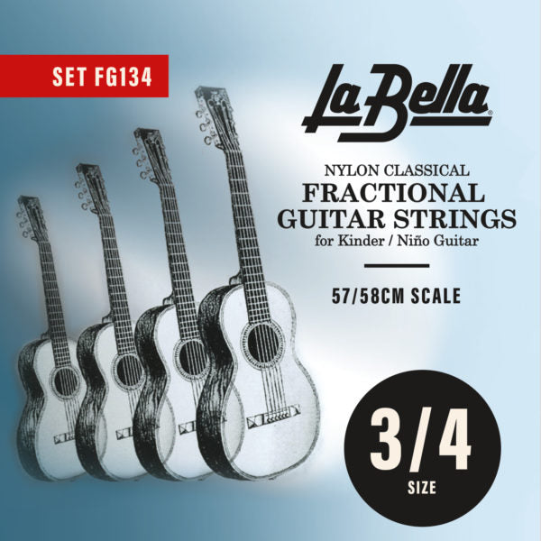 La Bella FG134 Classical Fractional Guitar Strings – 3/4 Size