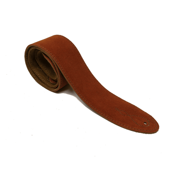 Leathergraft Comfy Bootlace Suede Leather Guitar Strap - Rust