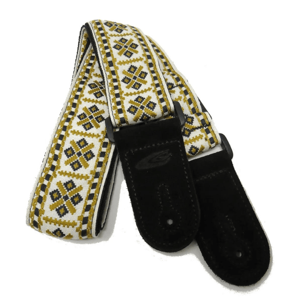 Leathergraft Jacquard Knight Guitar Strap - Gold