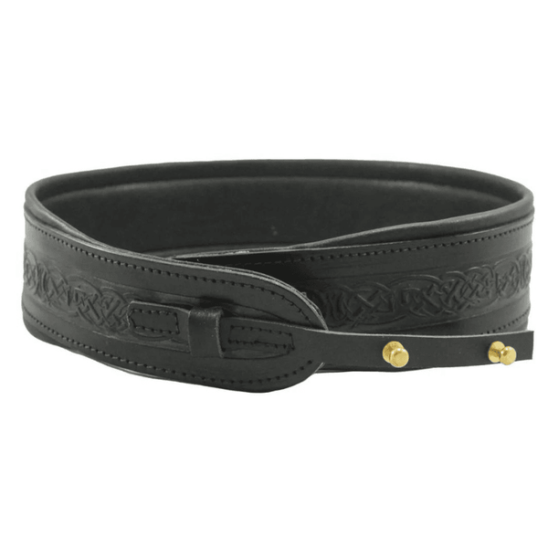 Leathergraft Pro Banjo Cradle Embossed Leather Strap - Black