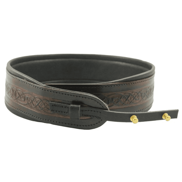 Leathergraft Pro Banjo Cradle Embossed Leather Strap - Dark Brown