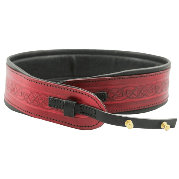 Leathergraft Pro Banjo Cradle Embossed Leather Strap - Red