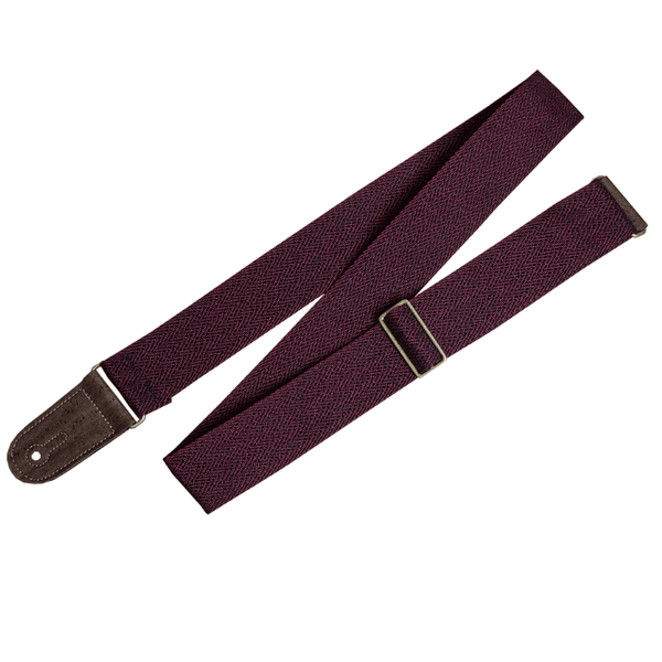 Leathergraft Vegan Tweed Guitar Strap - Red & Black