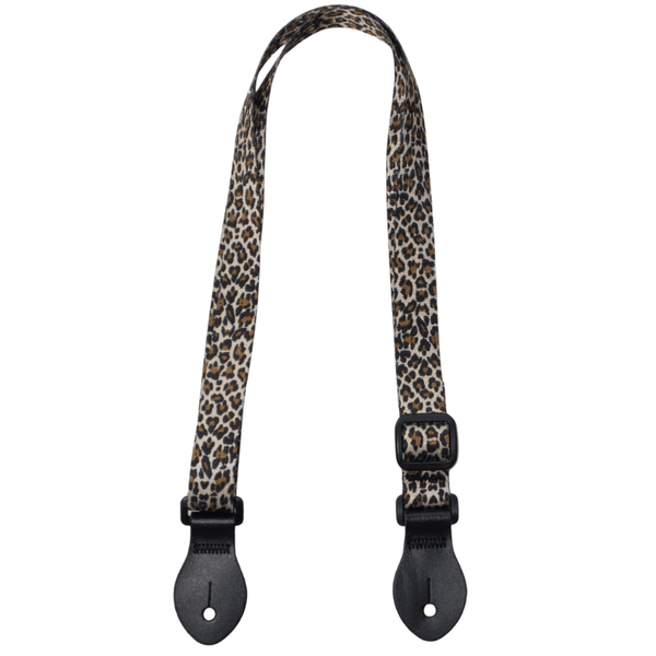 Leathergraft Web 1" Ukulele Strap - Leopard Gold