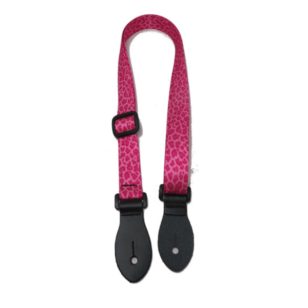 Leathergraft Web 1" Ukulele Strap - Leopard Pink