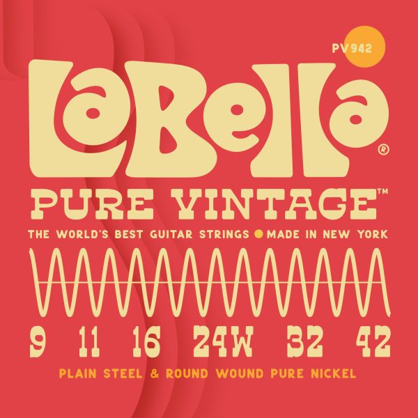 La Bella PV942 Pure Vintage Electric Guitar Strings 9-42