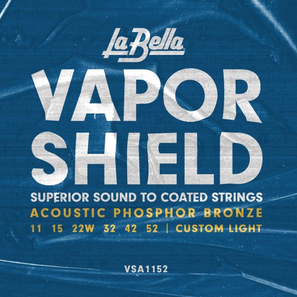 La Bella VSA1152 Vapor Shield Acoustic Guitar Strings – Custom Light - 11-52