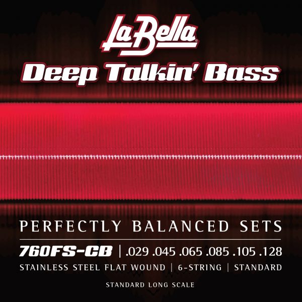 La Bella 760FS-CB Deep Talkin' Electric Bass Strings - Stainless Flat Wound - 6-String - Standard 29-128