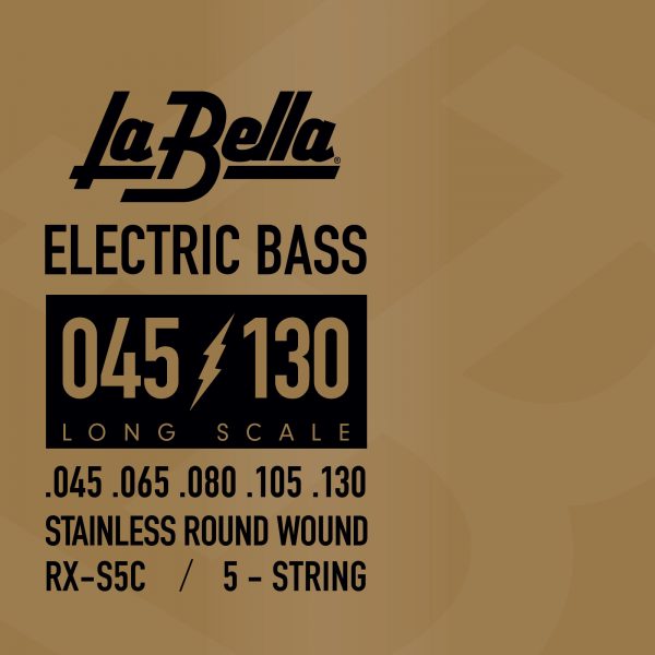 La Bella RX-S5C Electric Bass Strings - Stainless Round Wound - 5-String - 45-130