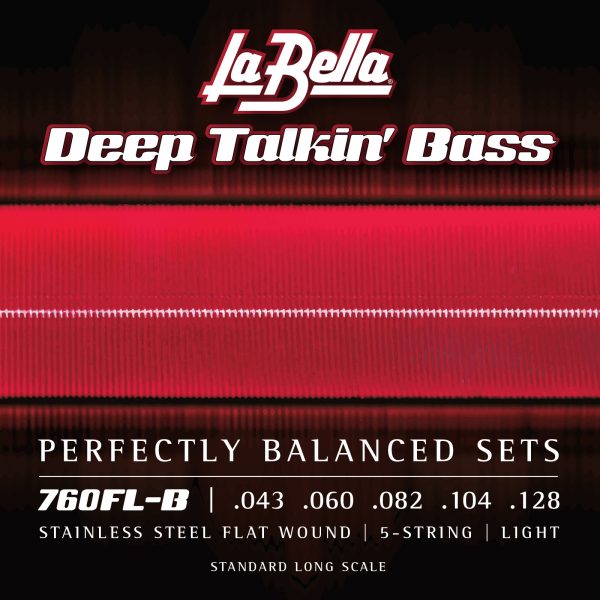 La Bella 760FL-B Deep Talkin' Electric Bass Strings - Stainless Flat Wound - 5-String - Light 43-128