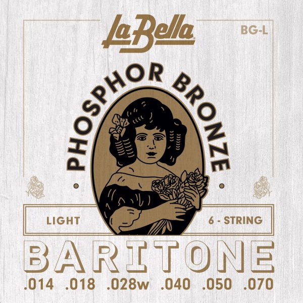 La Bella BG-L Acoustic Baritone Guitar Set – Light