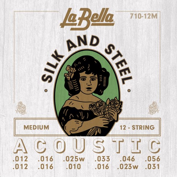 La Bella 710-12M 12-String Set, Silk & Steel – Medium