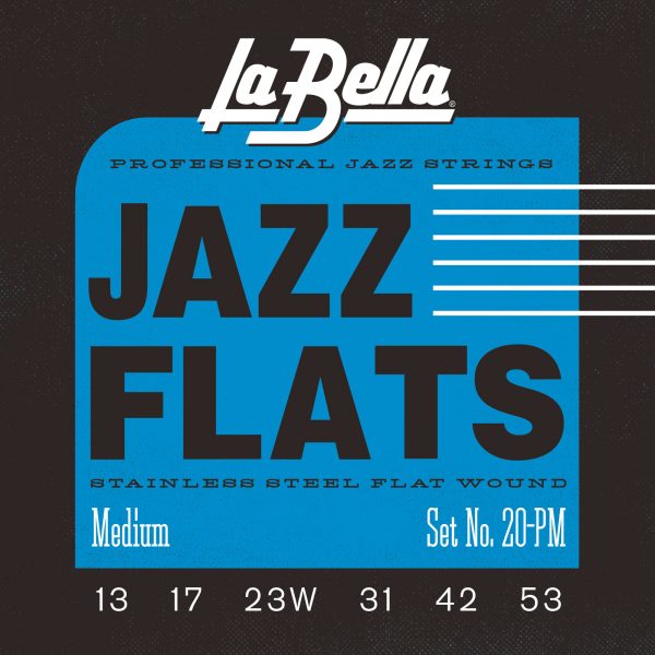 La Bella 20PM Jazz Flats Electric Guitar Strings - Flat Wound - Medium - 13-53