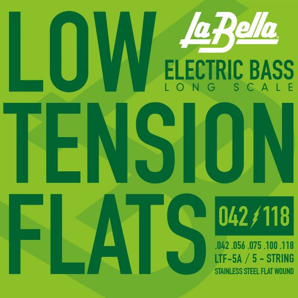 La Bella LTF-5A Low Tension Flats Electric Bass Strings - Stainless Flat Wound - 5-String - Light 42-118