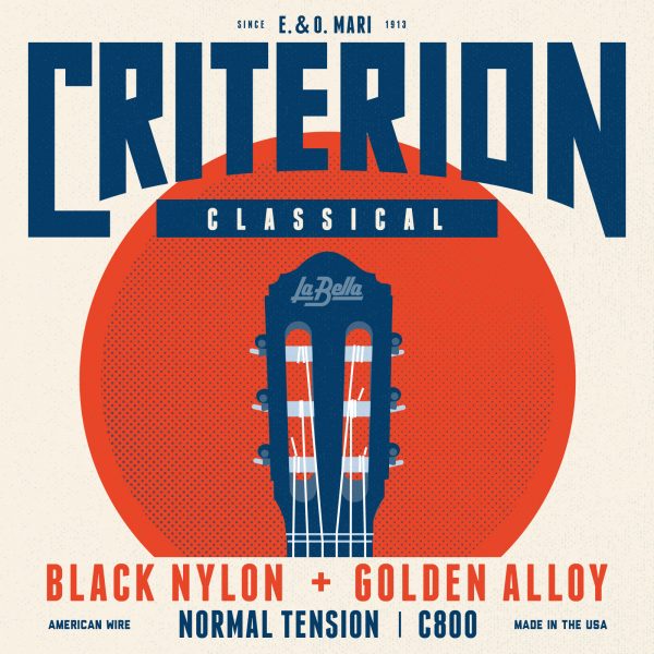 La Bella C800 Criterion Classical Guitar Strings - Black Nylon - Golden Alloy