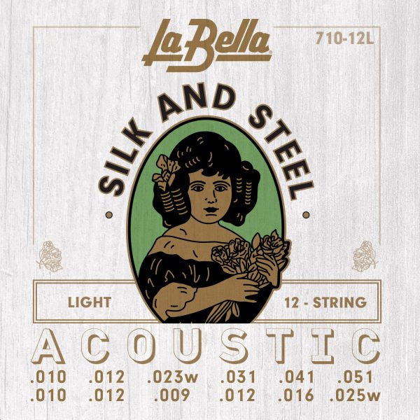 La Bella 710-12L 12-String Set, Silk & Steel – Light