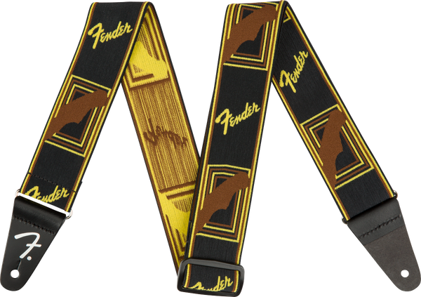 Fender Weighless Monogram Strap Black/Yellow/Brown